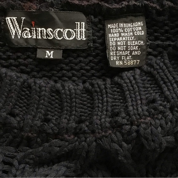 Vintage Wainscott Cable Knit Crew Neck Sweater - Picture 2 of 3